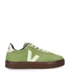 Veja Kids Suede Small Volley Trainers In Green
