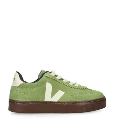 Veja Kids' Suede Volley Sneakers In Green