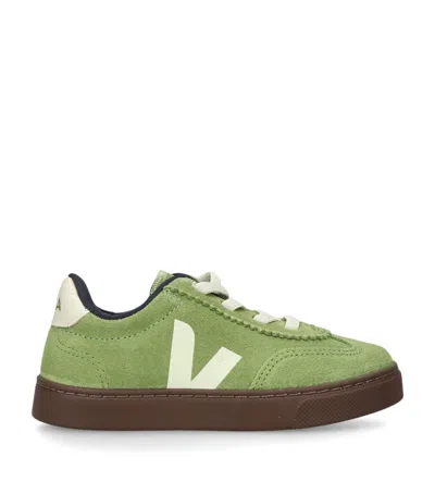 Veja Kids' Suede Volley Sneakers In Green