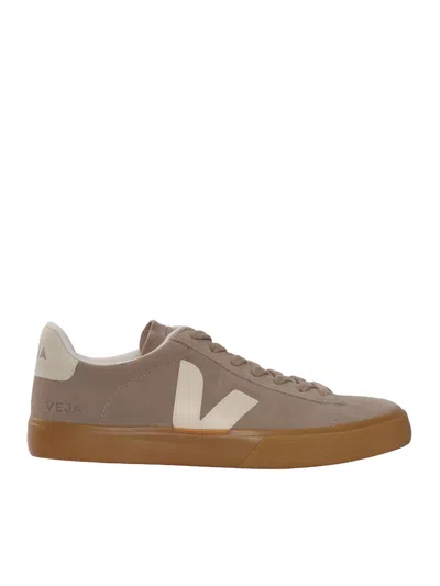 Veja Taupe Campo Suede Sneakers In Neutral