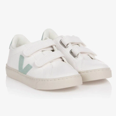 Veja Teen White & Green Esplar Trainers