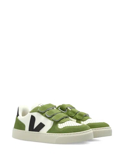 Veja Kids' Touch-strap Sneakers In Green