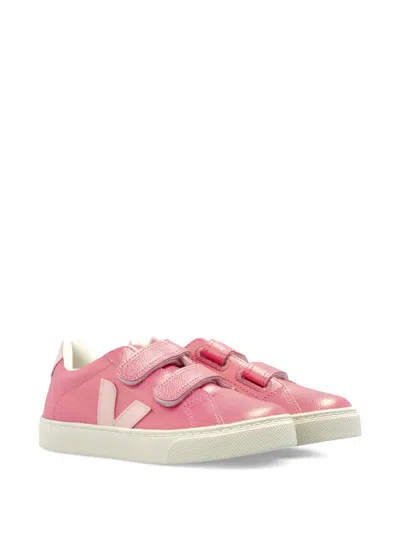 Veja Kids' Touch-strap Sneakers In Pink