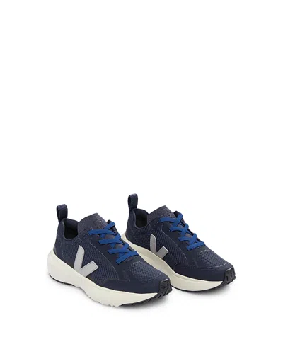 Veja Kids' Canary Mesh Sneakers In Nautico Gray