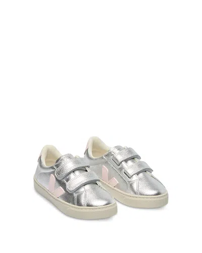 Veja Unisex Esplar Leather Silver Lassi Sneakers - Toddler, Little Kid