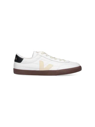 Veja Unisex Leather Sneakers With Amazon Rubber Outsole In White