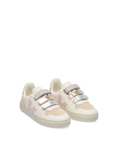 Veja Unisex Leather White Petale Sneakers - Toddler, Little Kid In Multi