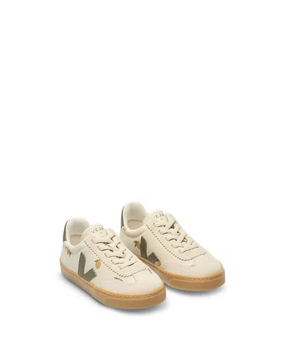 Veja Unisex Small Volley Leather Sneakers Toddler, Little Kid, Big Kid In Neutral
