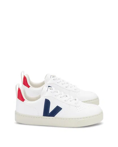 Veja Unisex V-10 Lace-up Sneakers - Toddler, Little Kid In White