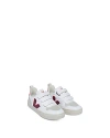 Veja Unisex V-10 Low Top Sneakers - Little Kid In White Marsala Orange