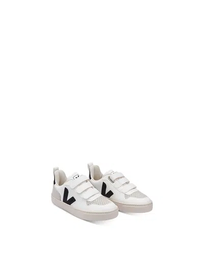 Veja Unisex V-10 Velcro - Little Kid In White/black