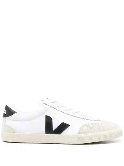 Veja Unisex Volley Canvas Sneakers In White/ Black In Multi