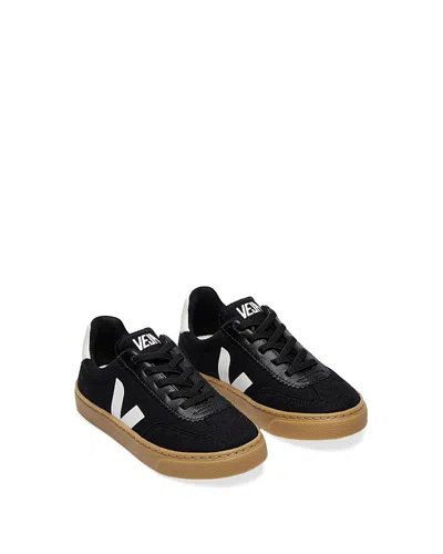 Veja Kids' Unisex Volley Low Top Canvas Sneakers - Toddler In Black White