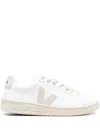 Veja Extra White Parme Magenta Leather V-12 Sneakers In White