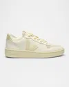 Veja V-10 Bicolor Leather Low-top Sneakers