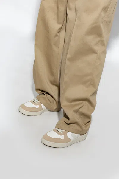 Veja V-10 Chromefree Leather Low Top Sneakers In White