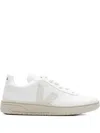 Veja White V-10 Lace-up Sneakers In White
