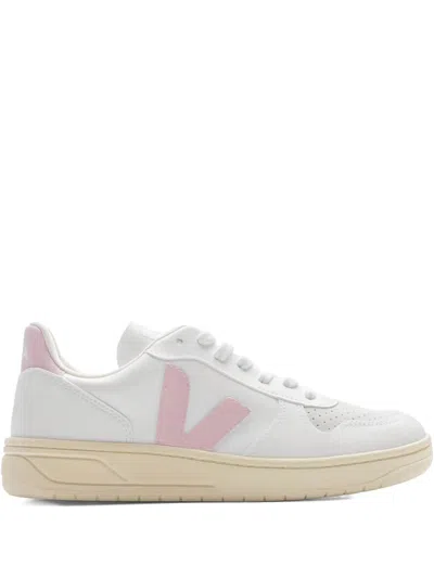 Veja V-10 Cwl Leather Sneakers In White