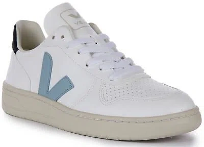 Pre-owned Veja V-10 Cwl Mens Sneakers White Blue Size Us 6-13