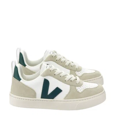 Veja V-10 Faux-leather Low-top Sneakers In Nude