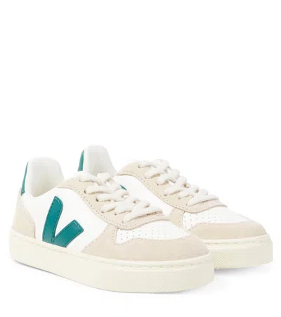 Veja Kids' Sneakers V-10 Aus Leder Und Veloursleder In Nude