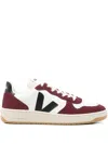 Veja Leather Sneakers With Rubber Sole And Perforated Detailing In Black