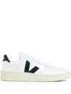 Veja Low-top White Leather Sneakers With Perforated Detailing In White