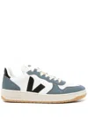 Veja Leather Sneakers With Contrast Panels And Perforated Toe In White