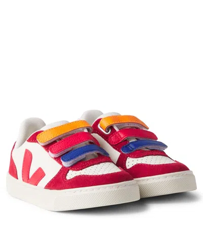 Veja Kids' V-10 Leather Sneakers In Multi