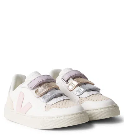 Veja Kids' V-10 Leather Sneakers In Multi