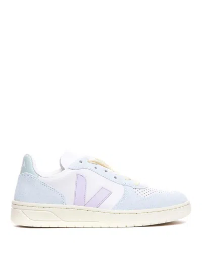 Veja V-10 Leather Sneakers In Multicolour