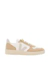 Veja V-10 Chrome-free Leather Sneakers In Neutrals