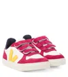 Veja Sneakers V-10 Aus Leder Und Veloursleder In Rot