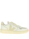 Veja V-10 Bicolor Leather Low-top Sneakers In White