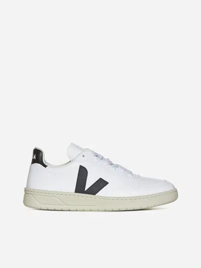 Veja V-10 Leather Sneakers In White