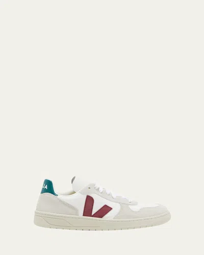 VEJA V 10 LOGO SUEDE LOW-TOP SNEAKERS
