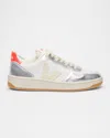 Veja Leather Sneakers With Perforated Design And Rubber Sole In White