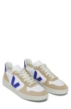 Veja Men's V-10 Low Top Mesh And Suede Sneakers In Extra White Paros Sahara