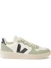 Veja V-10 Leather And Suede Low-top Sneakers In White