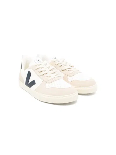 Veja Kids' V-10 Low-top Sneakers In White