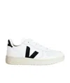 Veja Low-top White Leather Sneakers With Perforated Detailing In White