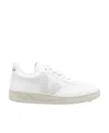 Veja White V-10 Lace-up Sneakers In White
