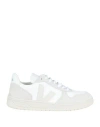 Veja V-10 Man Sneakers White Size 7 Soft Leather, Textile Fibers In White