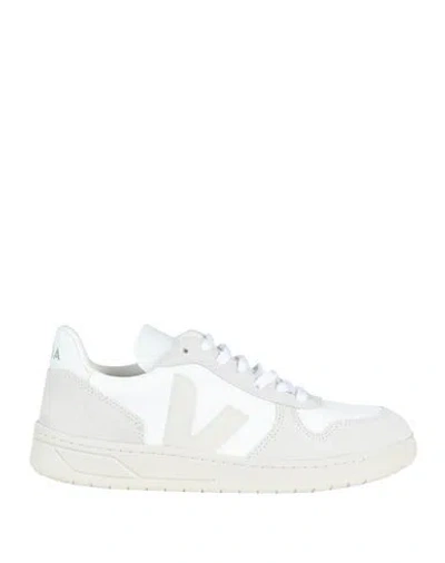 Veja V-10 Man Sneakers White Size 7 Soft Leather, Textile Fibers