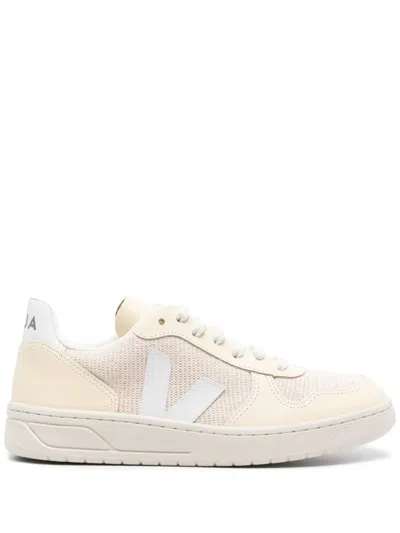 Veja V-10 Mesh Sneakers In Neutrals