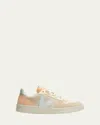 Veja V 10 Mix Leather Low-top Sneakers In Sable Menthol Multico