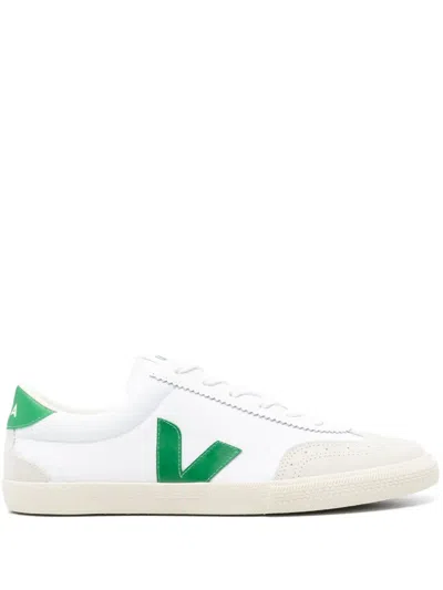 Veja Man Sneakers White Size 7 Textile Fibers In Green
