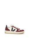 Veja Low-top Calf Leather Sneakers With Suede Overlays In Multi