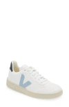 Veja V-10 Sneaker In White Steel Nautico