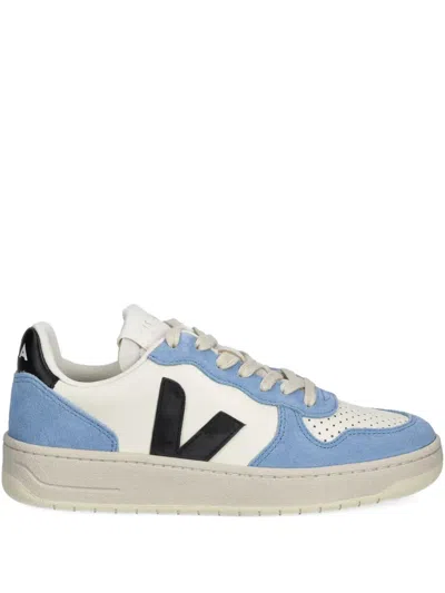 Veja Unisex V-10 Sneakers In Pure Black Aqua In Multi